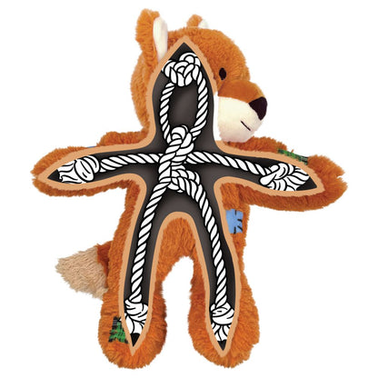 KONG Plüsch-Hundespielzeug Wild Knots Fuchs Giraffe Tiger - Kuscheltier mit Seil