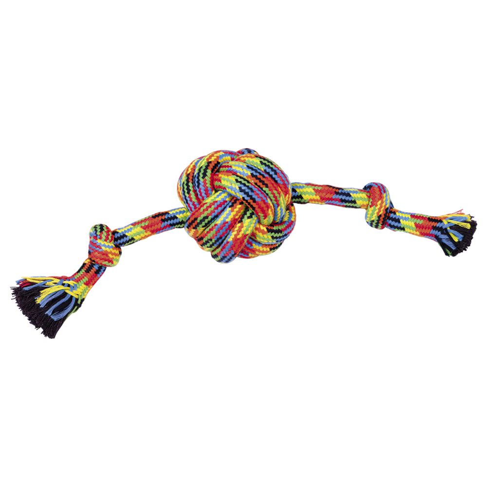 Nobby Spielseil ROPE TOY Knotenseil mit Ball - 55 cm - Zerrspiel Apportierspiel