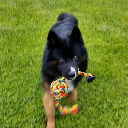 Nobby Spielseil ROPE TOY Knotenseil mit Ball - 55 cm - Zerrspiel Apportierspiel
