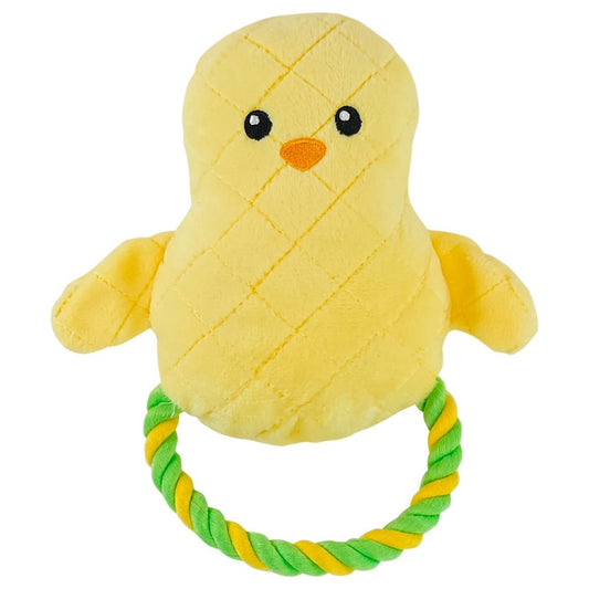 Nobby Plüsch-Hundespielzeug Osterküken - 13 cm - Ostern Plüschspielzeug mit Seil