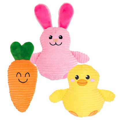 Nobby Plüsch-Hundespielzeug Hase/Küken/Möhre - Osterspielzeug knistert quietscht