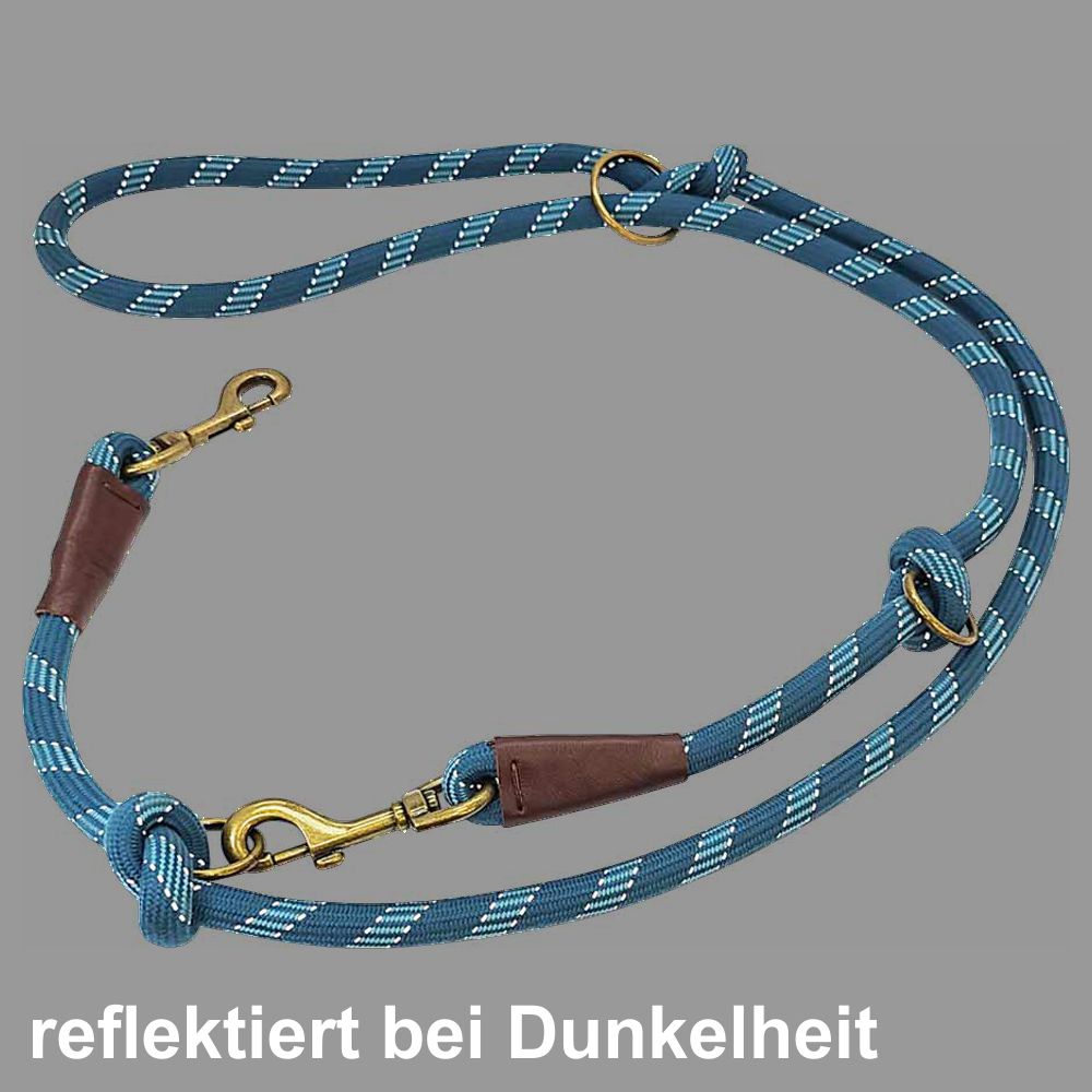 Nobby Führleine SPORTY - 200 cm - 13 mm rund - reflektiert - Nylon Hundeleine