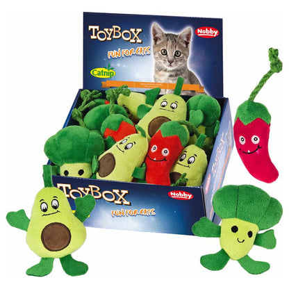 Nobby Plüsch-Katzenspielzeug mit Catnip Avocado/Brokkoli/Peperoni - Katzenminze