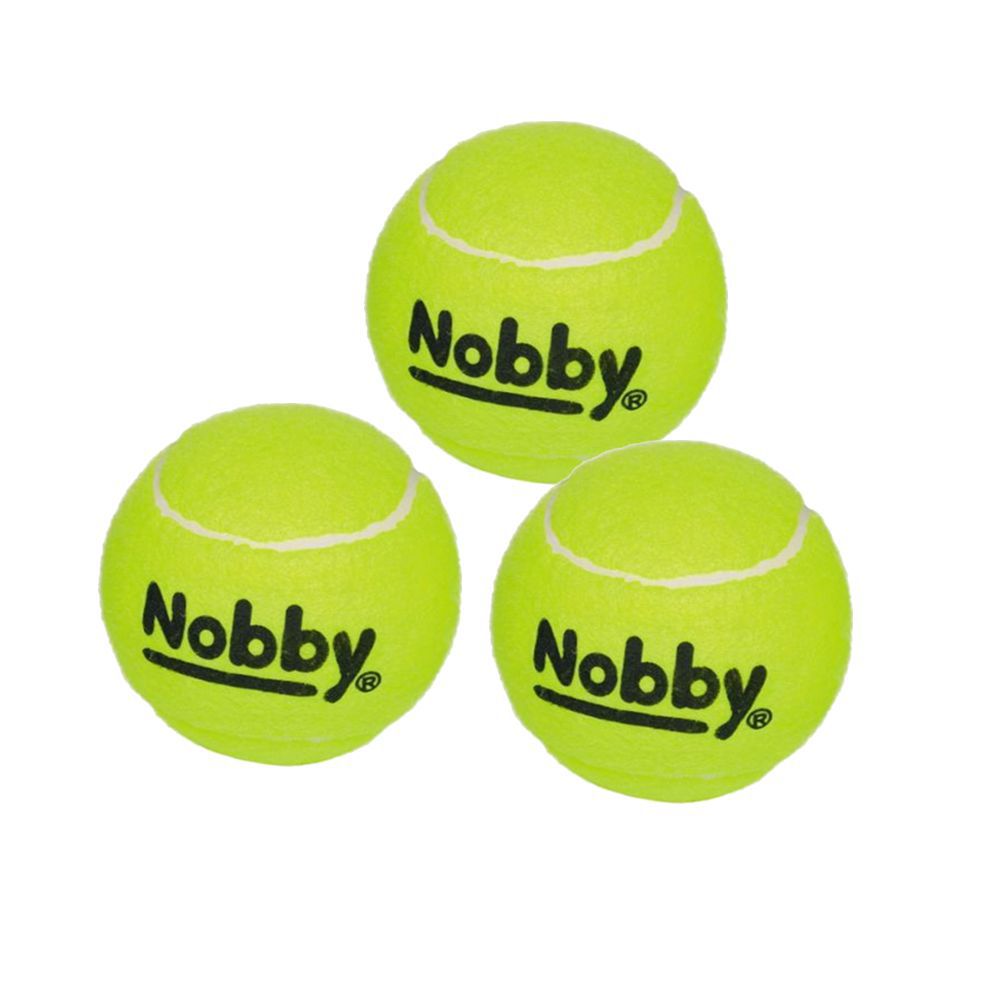 Nobby Tennisball - gelb - Größe S - 3er - mit Squeaker