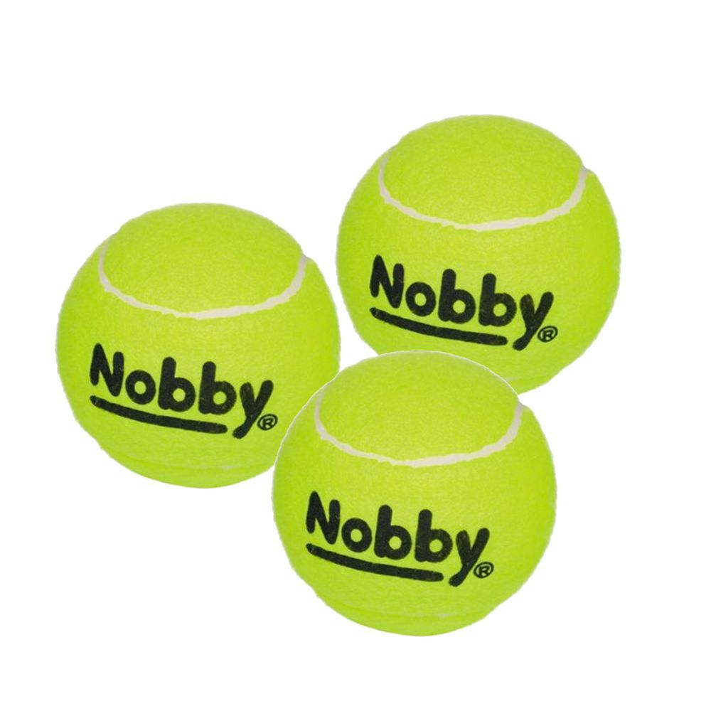 Nobby Tennisball - gelb - Größe M - 3er - mit Squeaker