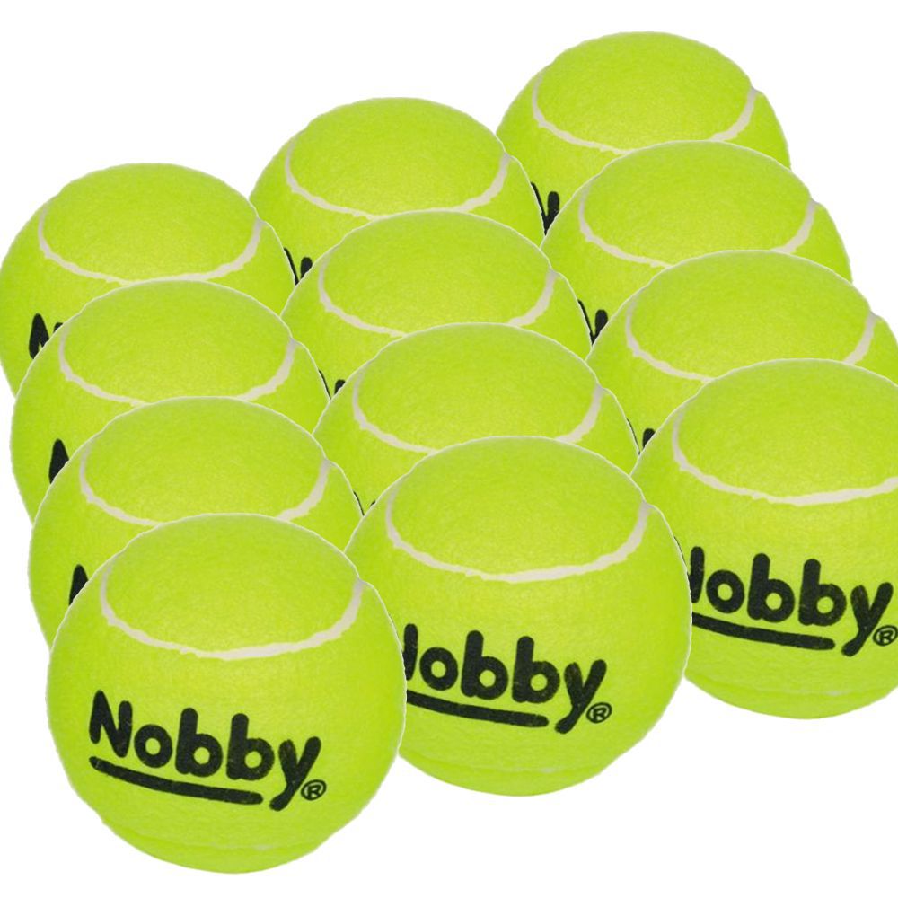 Nobby Tennisball - gelb - Größe M - 12er - ohne Squeaker