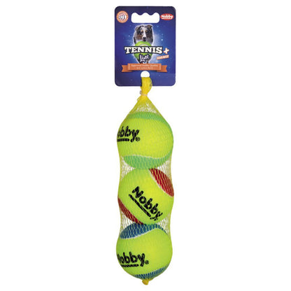 Nobby Tennisball - bunt - Größe M - 3er - mit Squeaker