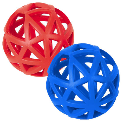 Nobby Vollgummispielzeug Gitterball - 9 cm - Snackspielzeug Ball Gummiball