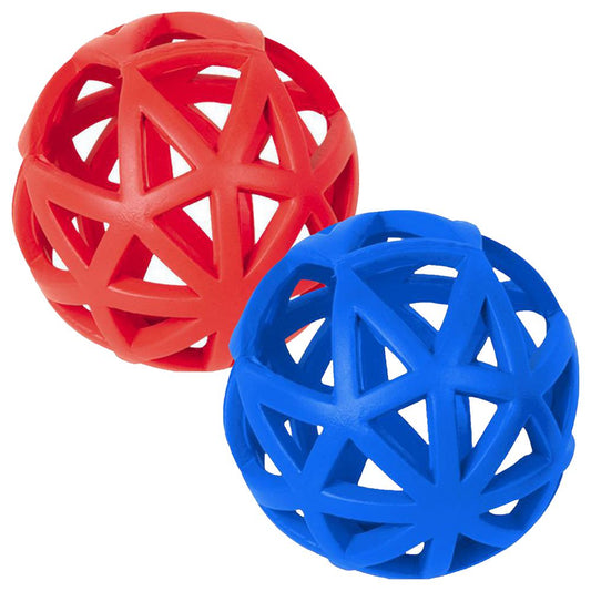 Nobby Vollgummispielzeug Gitterball - 9 cm - Snackspielzeug Ball Gummiball