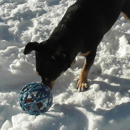 Nobby Vollgummispielzeug Gitterball - 9 cm - Snackspielzeug Ball Gummiball