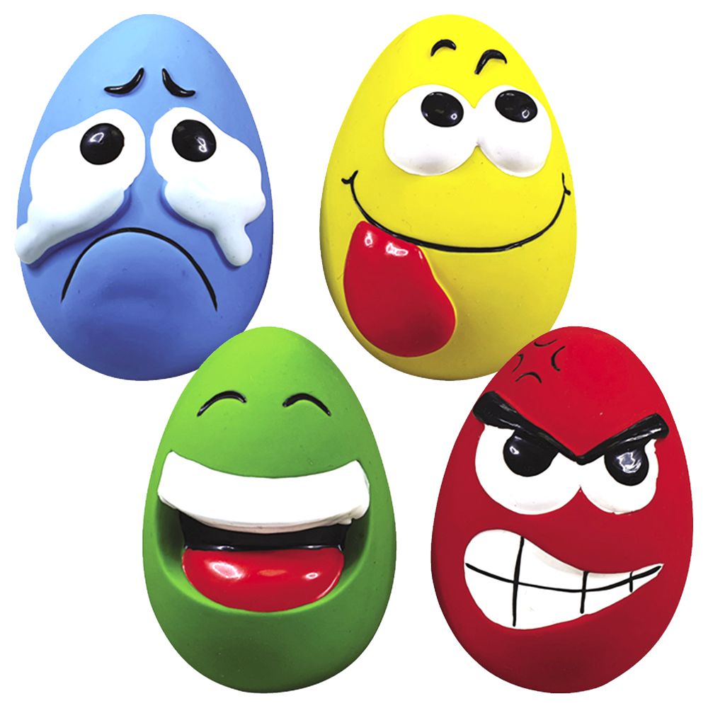 Nobby Latex EMOTION EGG - 10 cm - Ei mit Gesicht - Hundespielzeug Apportierspiel