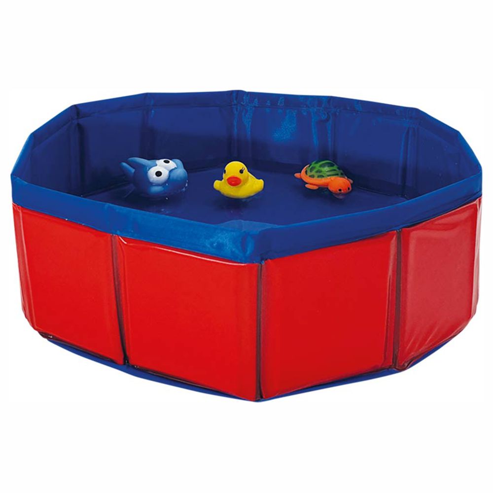 Nobby CAT TOY POOL - 30 cm - rot/blau - Katzenpool mit Spielzeug - Swimmingpool