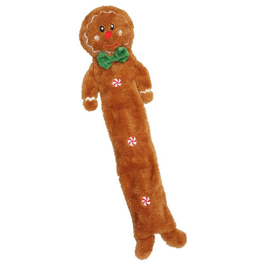 Nobby XMAS Plüsch Lebkuchenmann - 58 cm - quietscht - 4 Squeaker - Hundspielzeug