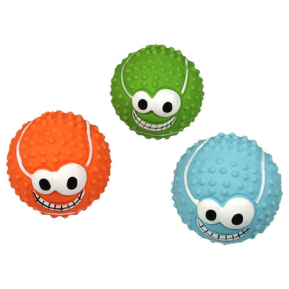 Nobby Latexball HAPPY BALL mit lustigem Gesicht - 7 cm Hundespielzeug Gummiball