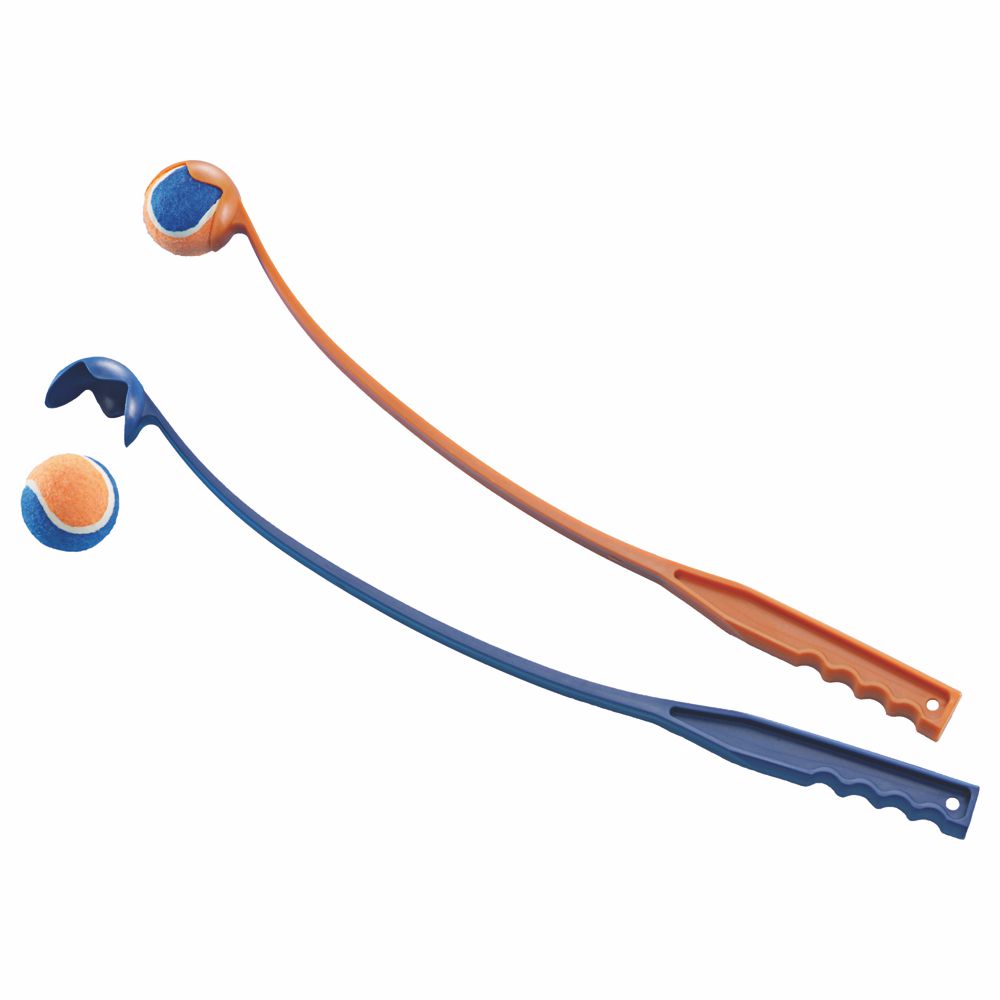 Nobby Ballwerfer - 63 cm - Ballschleuder mit Tennisball - blau/orange - Launcher