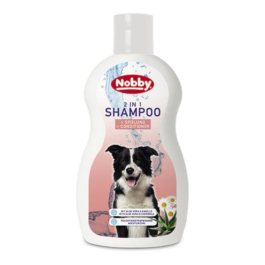 Nobby 2 in 1-Hundeshampoo - 300 ml - Shampoo & Spülung mit Aloe Vera