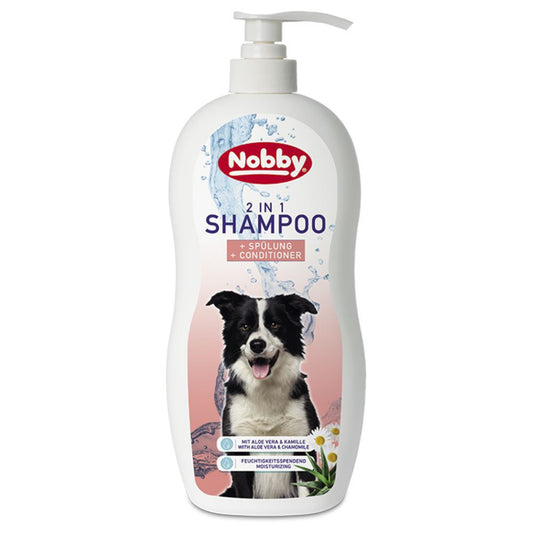 Nobby 2 in 1-Hundeshampoo - 1000 ml - Shampoo & Spülung mit Aloe Vera