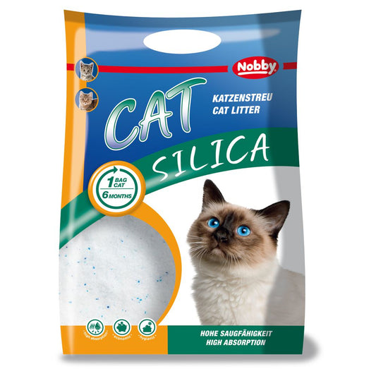 Nobby Cat Silica Katzenstreu - 16 Liter - staubarm/sehr ergiebig/hohe Absorbtion