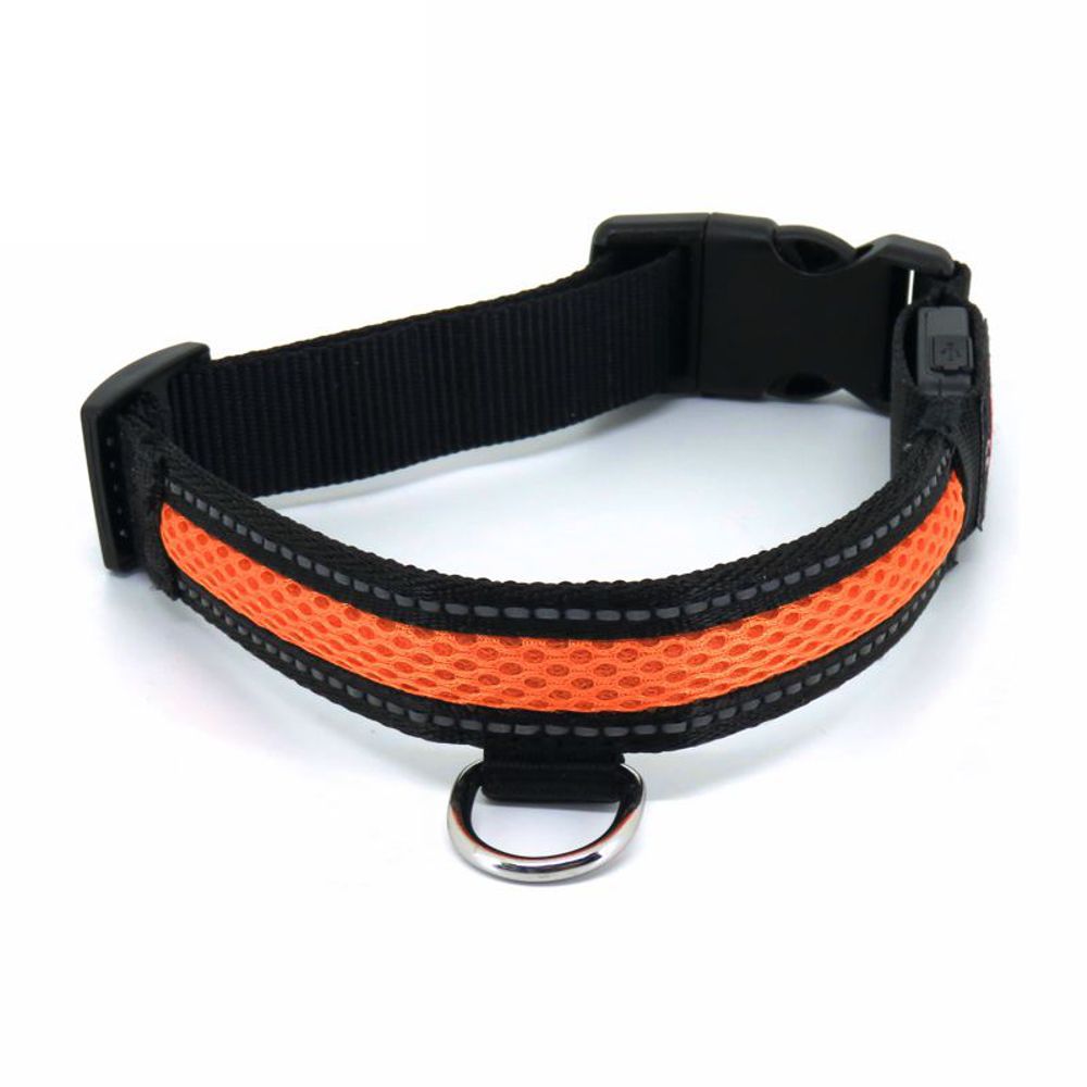 Nobby Sicherheitshalsband FLASH MESH - S/M/L - Leuchthalsband LED Halsband Hund
