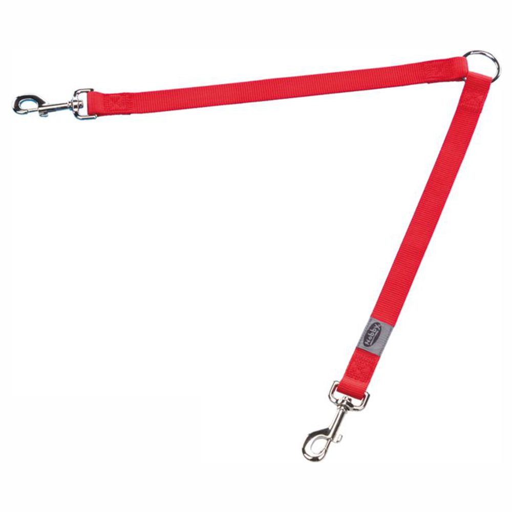 Nobby Koppel CLASSIC - 2x 30/40/45 cm lang - Nylon Hundeleine Leine Doppelleine