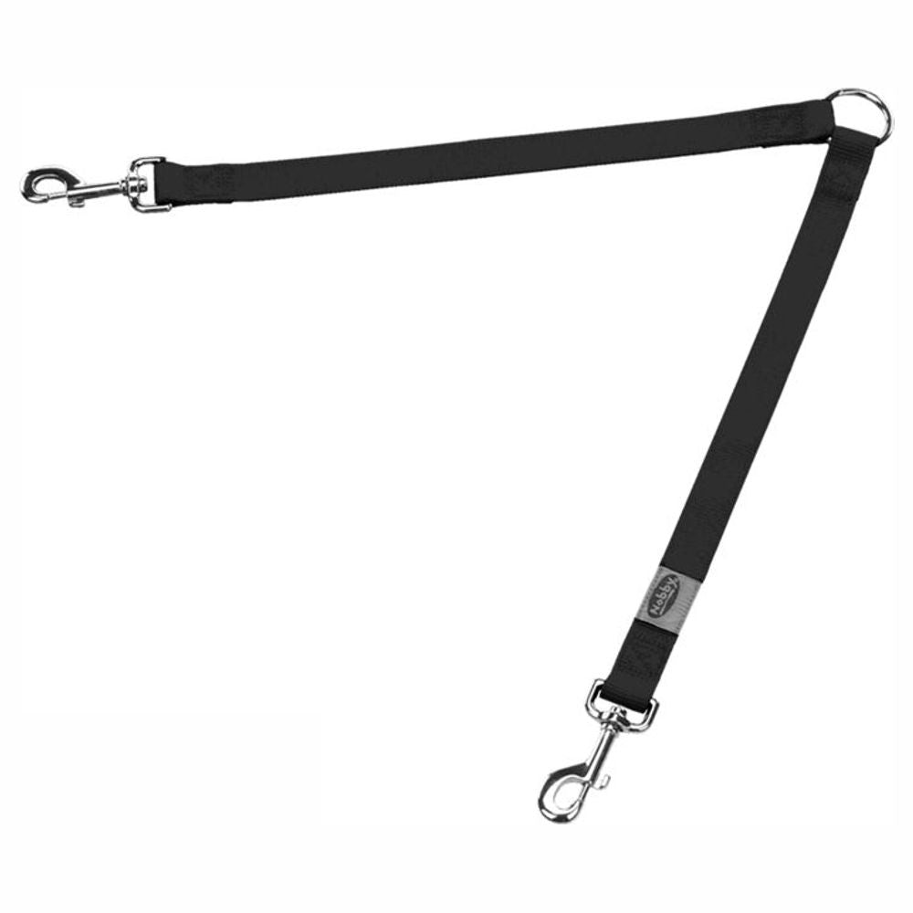 Nobby Koppel CLASSIC - 2x 30/40/45 cm lang - Nylon Hundeleine Leine Doppelleine