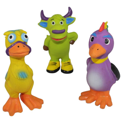 Nobby Latex Hundespielzeug - 3er Set - Vogel/Ente/Kuh - Tierfiguren - quitscht