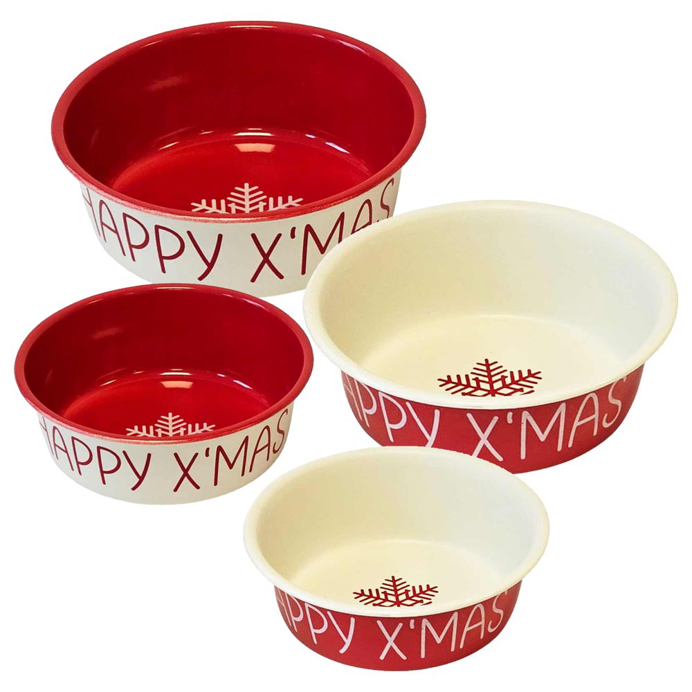 Nobby Edelstahl-Napf HAPPY XMAS - Futternapf Hundenapf Wassernapf Katzennapf