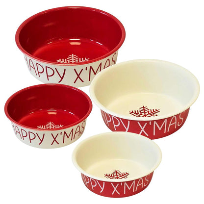 Nobby Edelstahl-Napf HAPPY XMAS - Futternapf Hundenapf Wassernapf Katzennapf