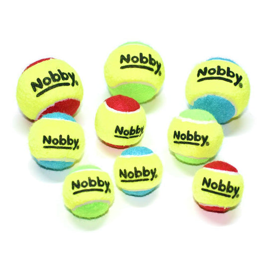 Nobby Tennisball - bunt - Apportierspiel Ball für Hund mit und ohne Quietschie