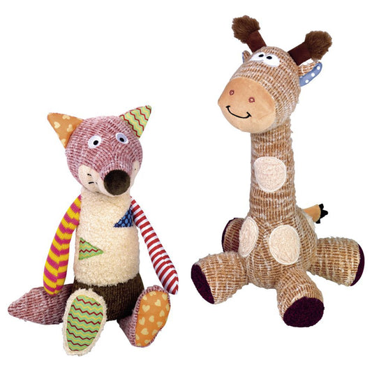 Nobby Plüsch-Hundespielzeug FUCHS & GIRAFFE - 30 cm Plüschtier Kuscheltier Hund