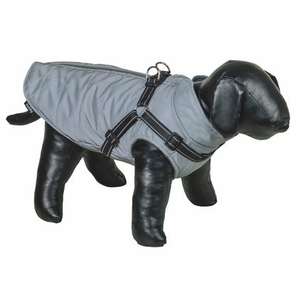 Nobby Hundemantel FULL REFLECT 2 in 1 - silbergrau - mit Geschirr Regenmantel