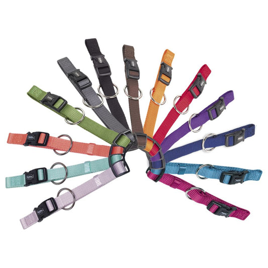 Nobby Halsband CLASSIC XXS/XS-S/S-M/M-L/L-XL alle Farben - Nylon Hundehalsband