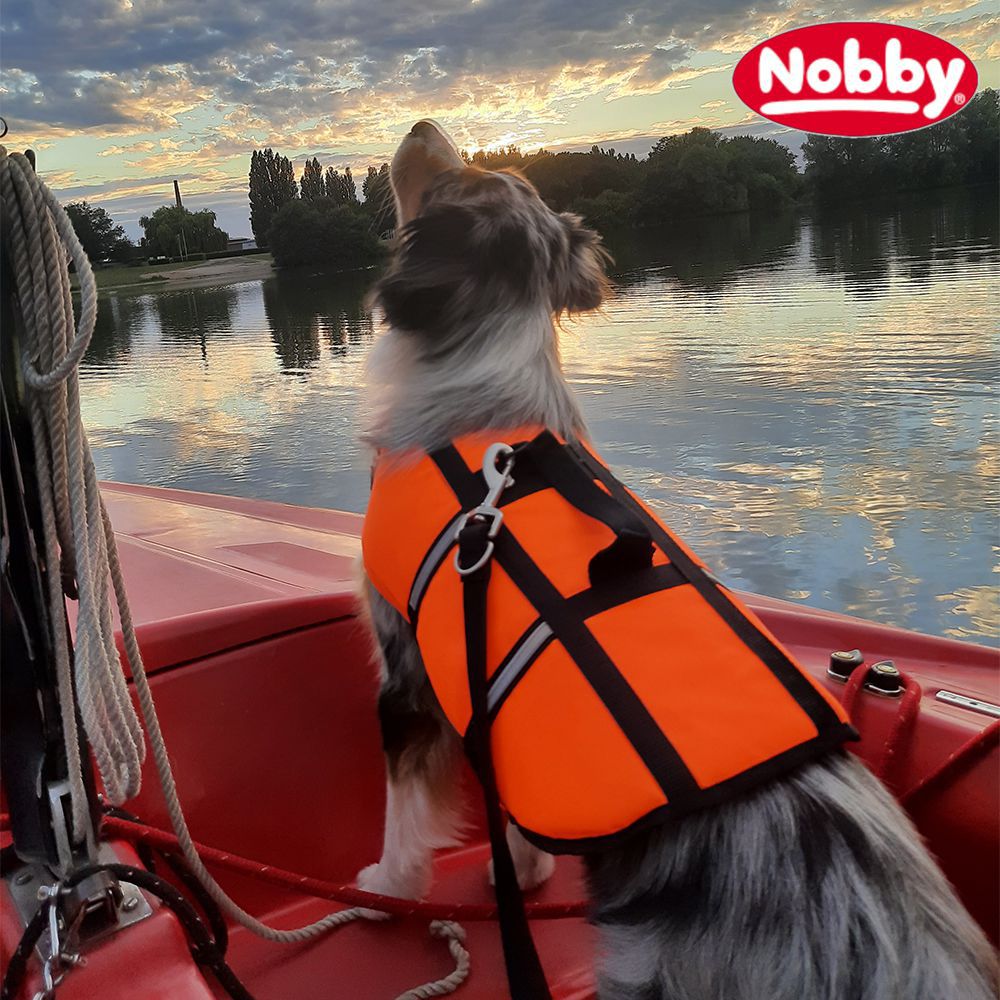 Nobby Schwimmhilfe für Hunde - neon gelb orange - Rettungsweste - Schwimmweste