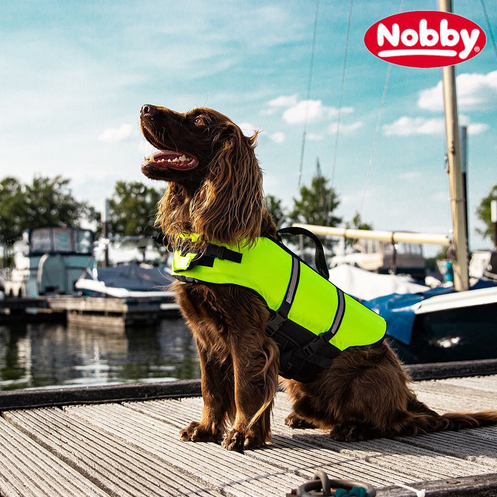 Nobby Schwimmhilfe für Hunde - neon gelb orange - Rettungsweste - Schwimmweste