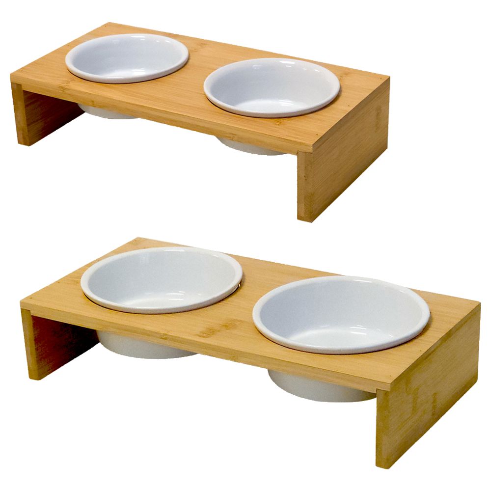 Nobby Futterbar ILUS - Keramik/Holz - Hunde Katzen Futternapf Wassernapf