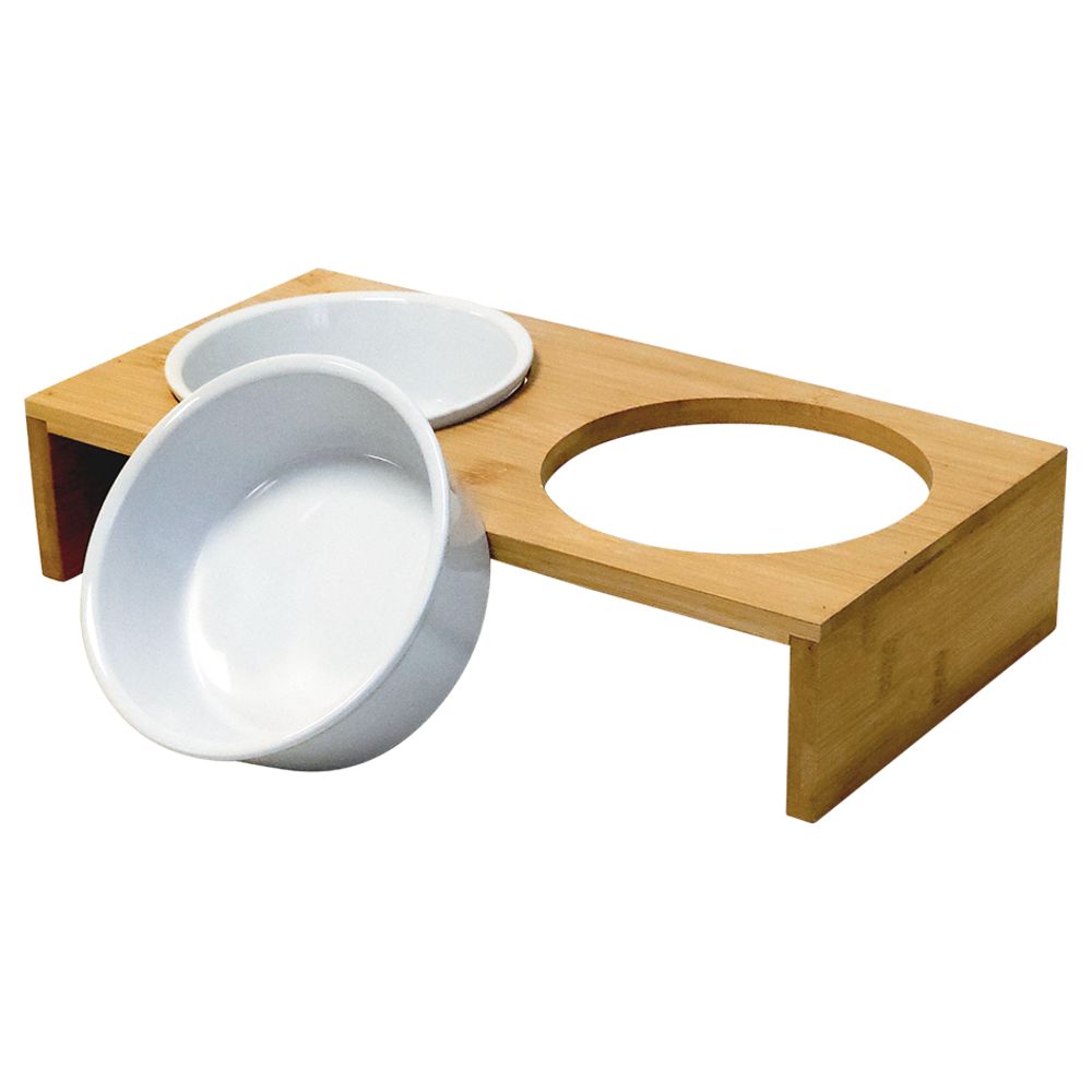 Nobby Futterbar ILUS - Keramik/Holz - Hunde Katzen Futternapf Wassernapf
